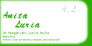 anita luria business card